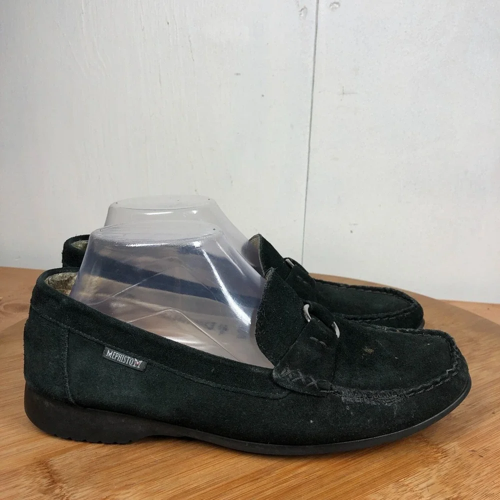 Mephisto Womens size 9 shoes Cool Air Black Suede Horsebit Casual loafers